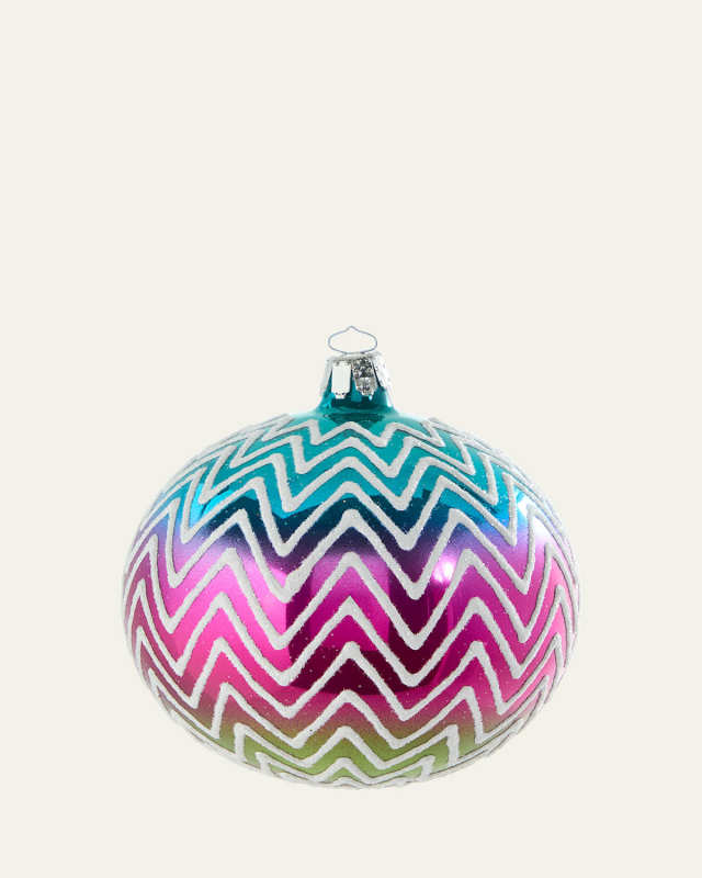 Chevron Tricolor Ball Ornament